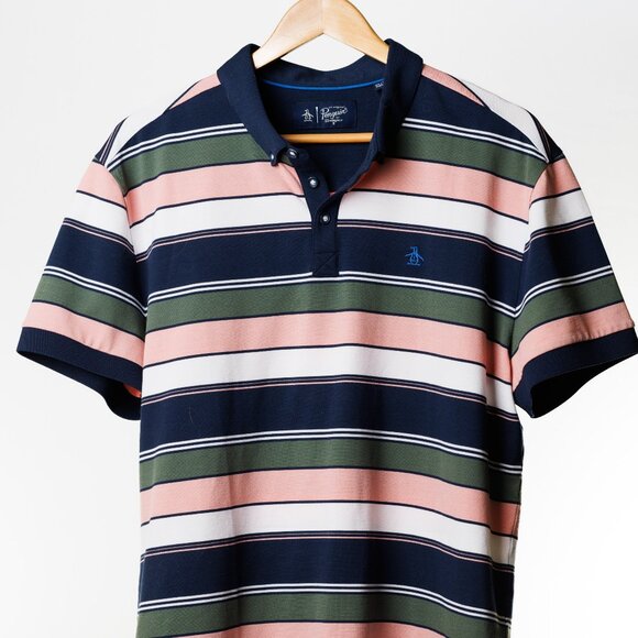 Original Penguin by Munsingwear Striped Polo Shirt XL - Picture 1 of 6